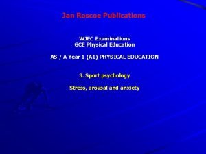 Jan Roscoe Publications WJEC Examinations GCE Physical Education