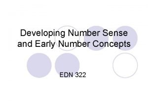 Developing early number concepts and number sense