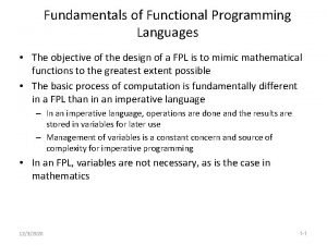 Fundamentals of functional programming