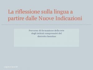 Riflessione sulla lingua