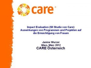 Impact Evaluation SII Studie von Care Auswirkungen von