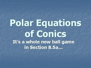 Conic section polar equation