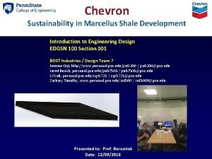 Chevron Sustainability in Marcellus Shale Development Introduction to