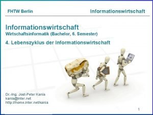 FHTW Berlin Informationswirtschaft Wirtschaftsinformatik Bachelor 6 Semester 4