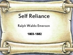 Essay on self reliance in english