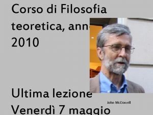 Corso di Filosofia teoretica anno 20092010 Ultima lezione