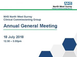 NHS North West Surrey Clinical Commissioning Group Annual