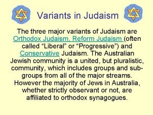 Variants of judaism