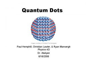History of quantum dots