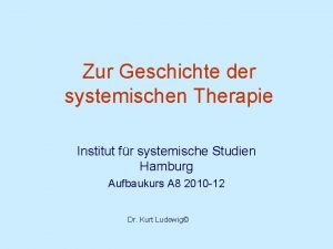 Systemische therapie geschichte
