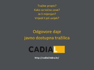 Cadial tražilica propisa