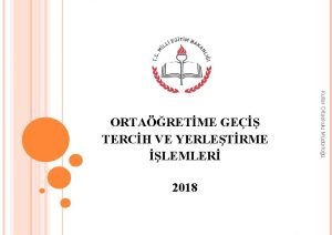 2018 Kullar Ortaokulu Mdrl ORTARETME GE TERCH VE