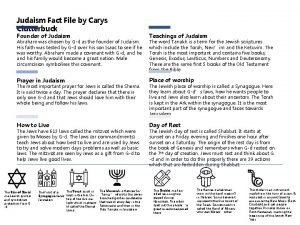 Judaism fact file