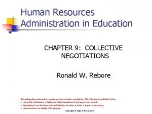 Human Resources Administration in Education CHAPTER 9 COLLECTIVE