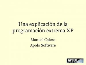 Una explicacin de la programacin extrema XP Manuel