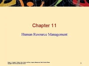 Chapter 11 human resource management