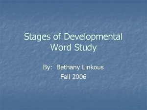 Derivational relations stage Derivational relations stage