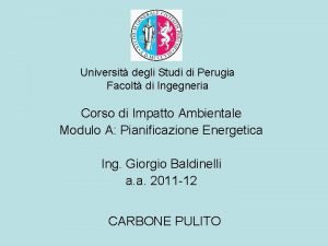 Universit degli Studi di Perugia Facolt di Ingegneria