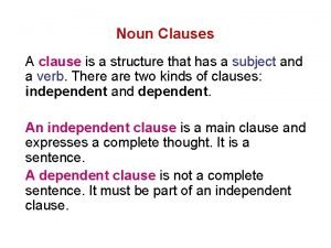Noun clause