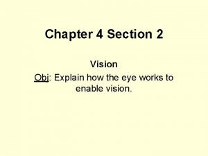 Chapter 4 Section 2 Vision Obj Explain how