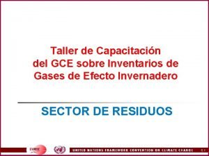 Taller de Capacitacin del GCE sobre Inventarios de