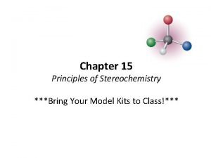 Chapter 15 Principles of Stereochemistry Bring Your Model