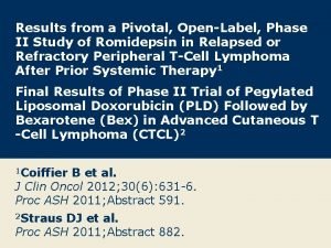 Results from a Pivotal OpenLabel Phase II Study