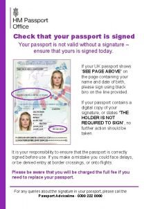 Signature on passport