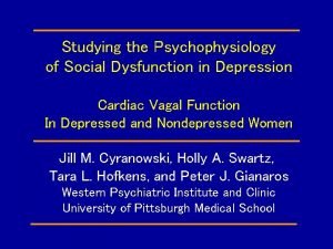 Studying the Psychophysiology of Social Dysfunction in Depression