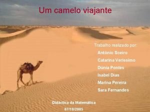 Um camelo viajante Trabalho realizado por Antnio Soeiro
