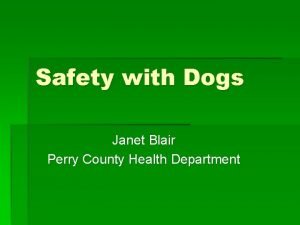 Safety with Dogs Janet Blair Perry County Health