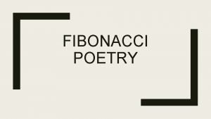 Fibonacci poetry