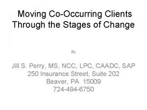 Moving CoOccurring Clients Through the Stages of Change