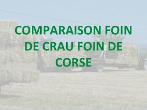 COMPARAISON FOIN DE CRAU FOIN DE CORSE Foin