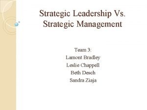 Strategic leadership definition