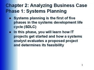 Business case objectives