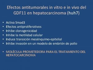 Efectos antitumorales in vitro e in vivo del
