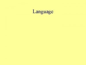 Language Language Definition of language Ambiguities of language