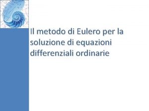 Metodo eulero