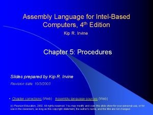 Assembly Language for IntelBased Computers 4 th Edition