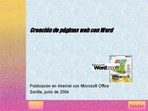 Creacin de pginas web con Word Publicacin en