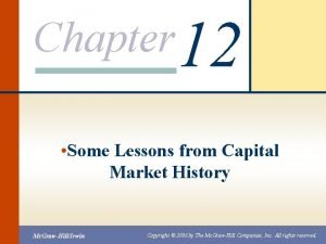 Chapter 12 Some Lessons from Capital Market History