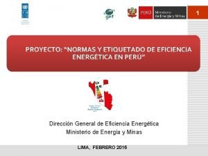 1 PROYECTO NORMAS Y ETIQUETADO DE EFICIENCIA ENERGTICA