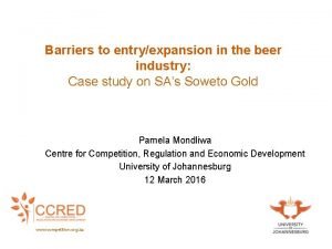 Barriers to entry beer industry