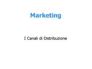 Politiche di distribuzione