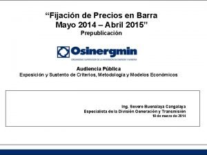 Fijacin de Precios en Barra Mayo 2014 Abril