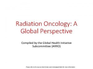 Radiation Oncology A Global Perspective Compiled by the