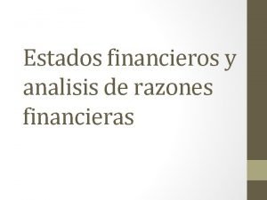 Tabla de razones financieras