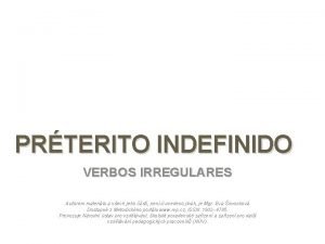 Verbos irregulares