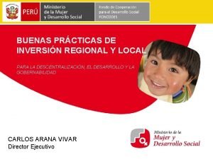 BUENAS PRCTICAS DE INVERSIN REGIONAL Y LOCAL PARA